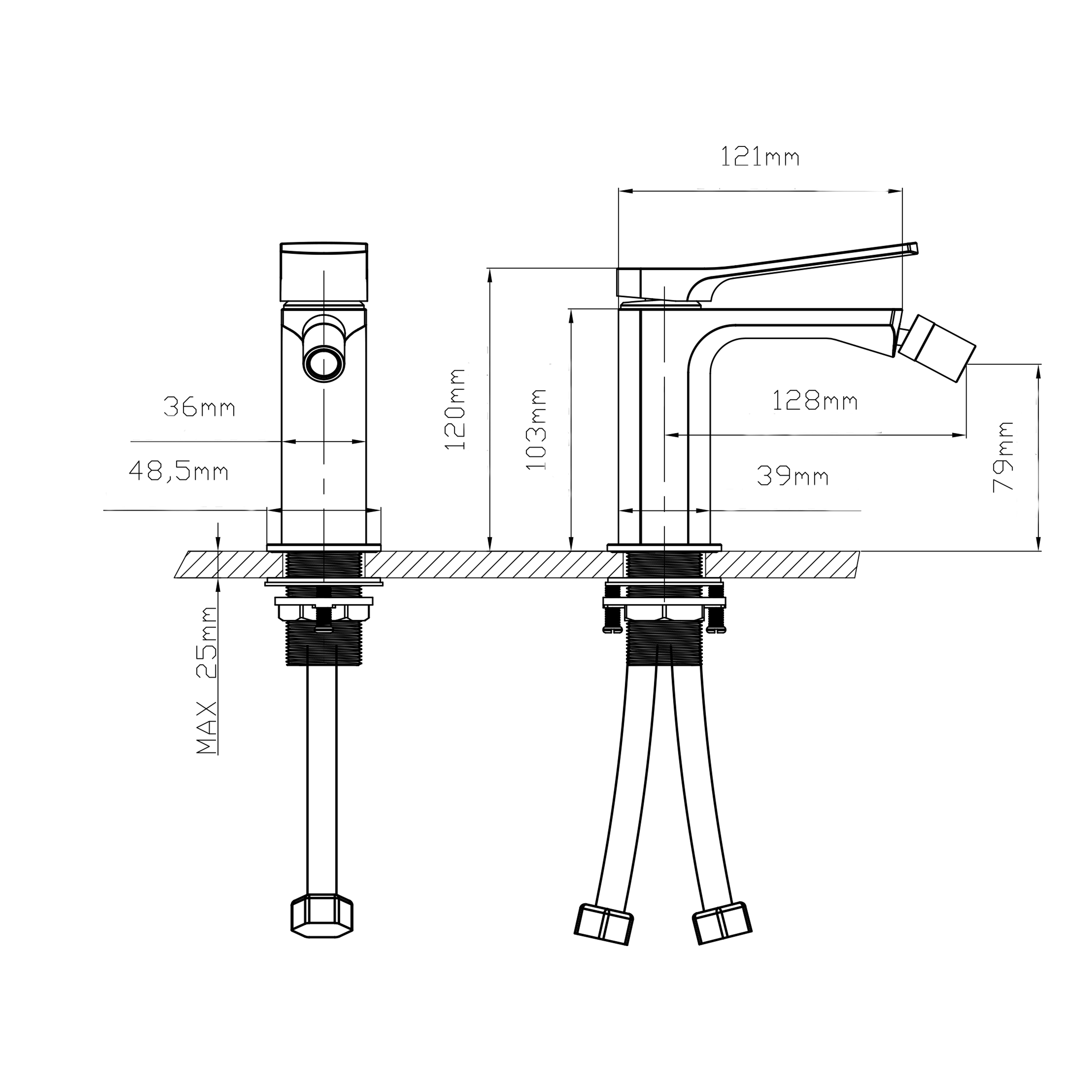 Змішувач для біде Qtap Slavonice QTSLA255CRM45921 Chrome 1