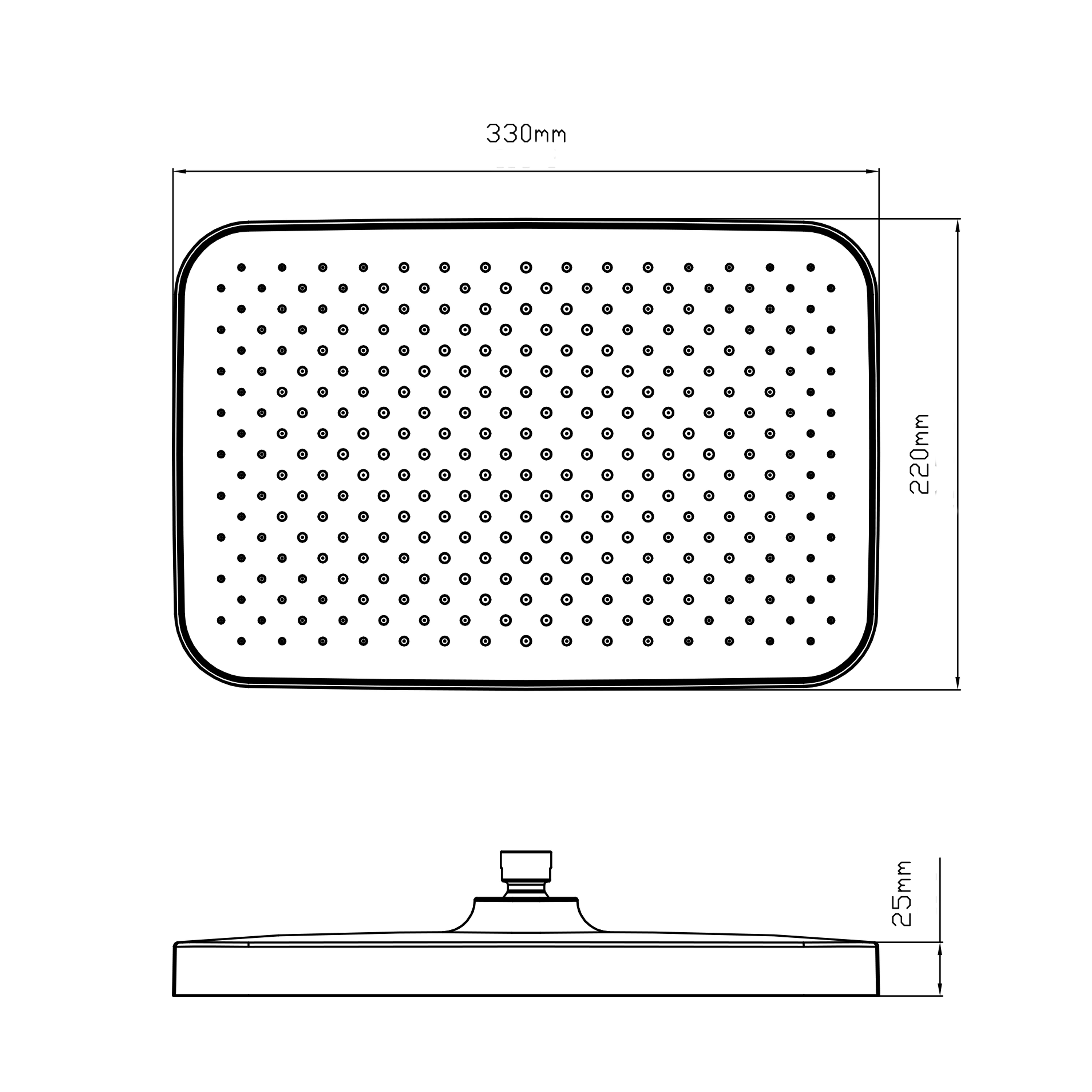 Лійка для верхнього душу Qtap Hlavova 330x220 мм прямокутна QTHLA107CRM45944 Chrome 1