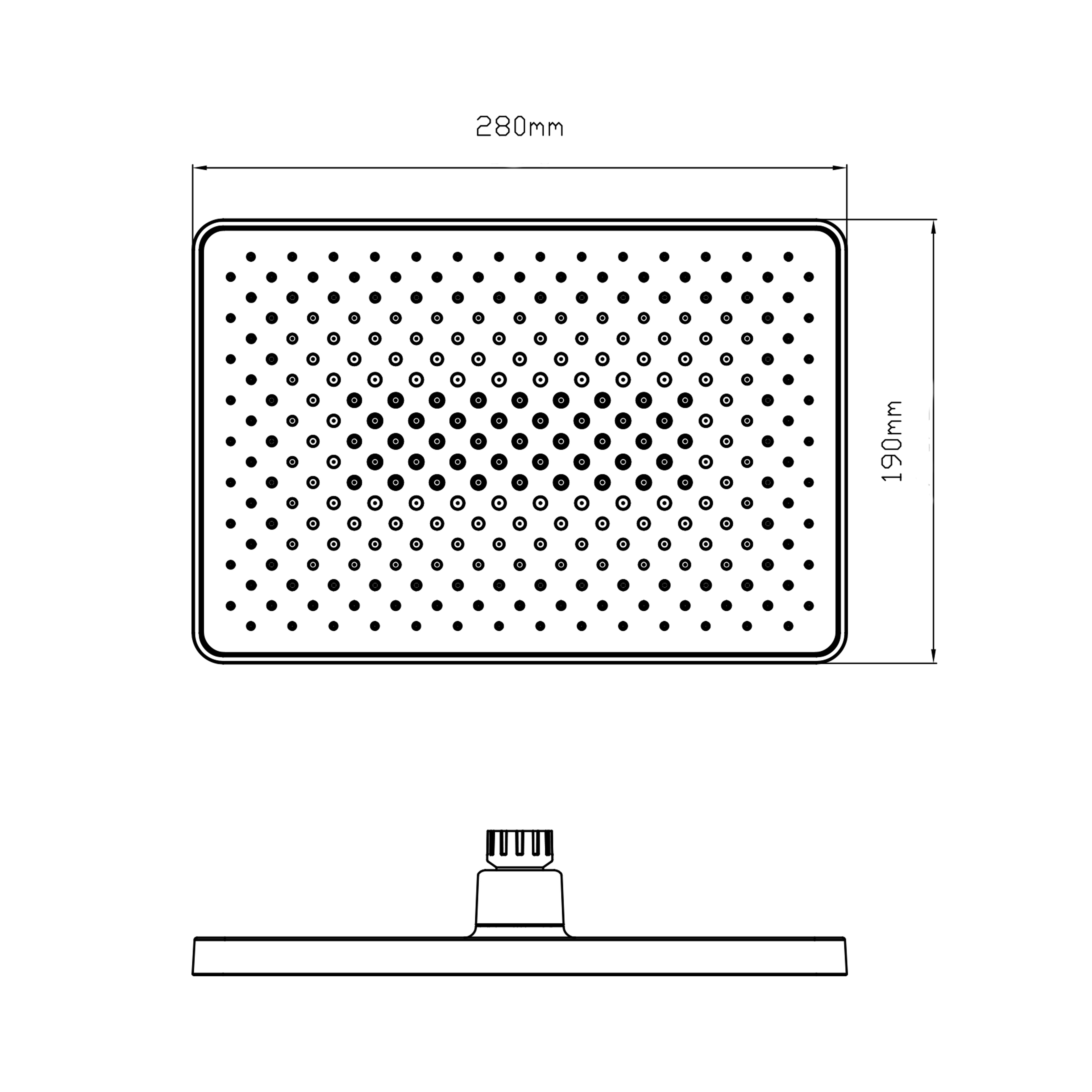 Лійка для верхнього душу Qtap Hlavova 280x190 мм прямокутна QTHLA107CRM45946 Chrome 1