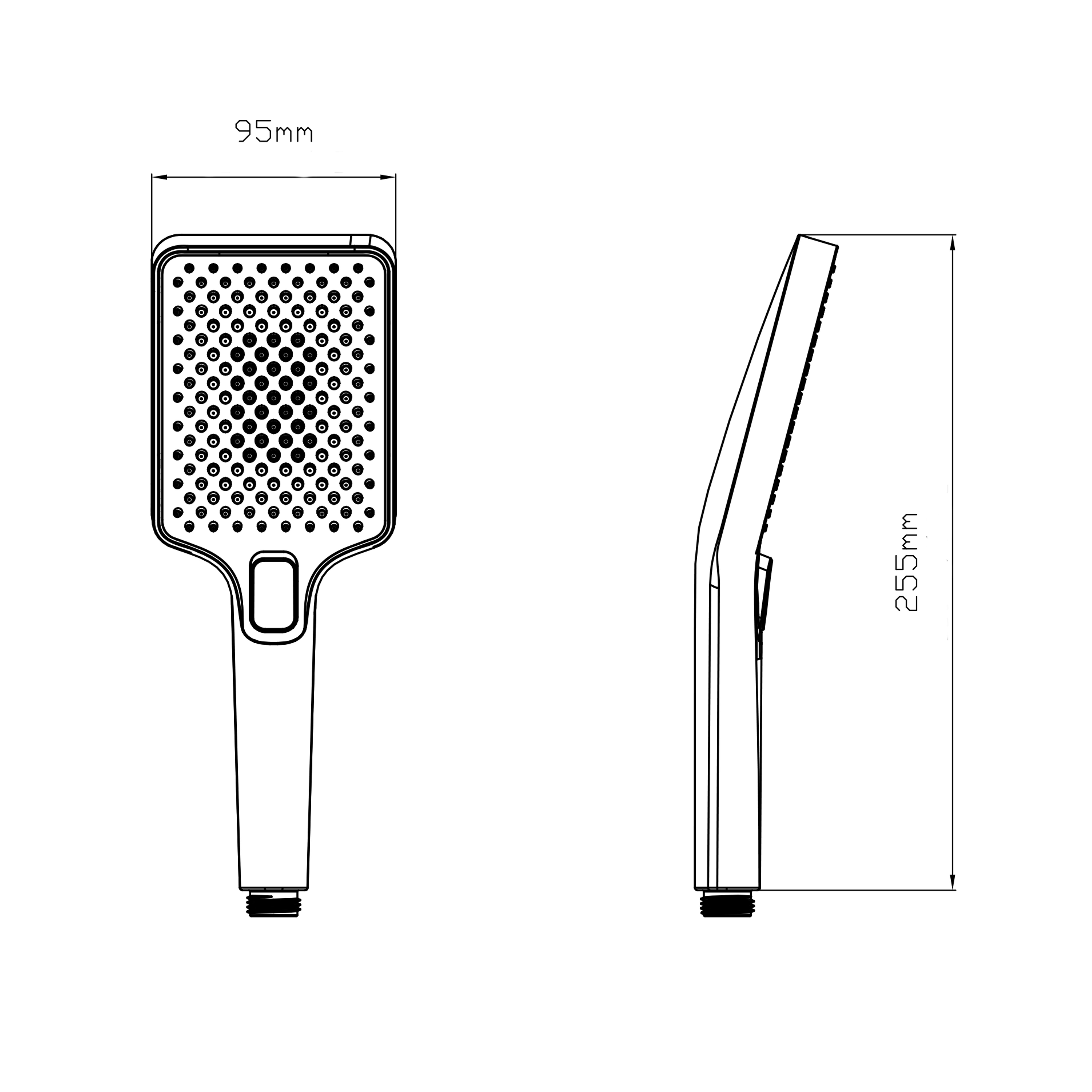 Лійка для ручного душу Qtap Rucni 140x95 мм прямокутна QTRUC125CRM45958 Chrome 1