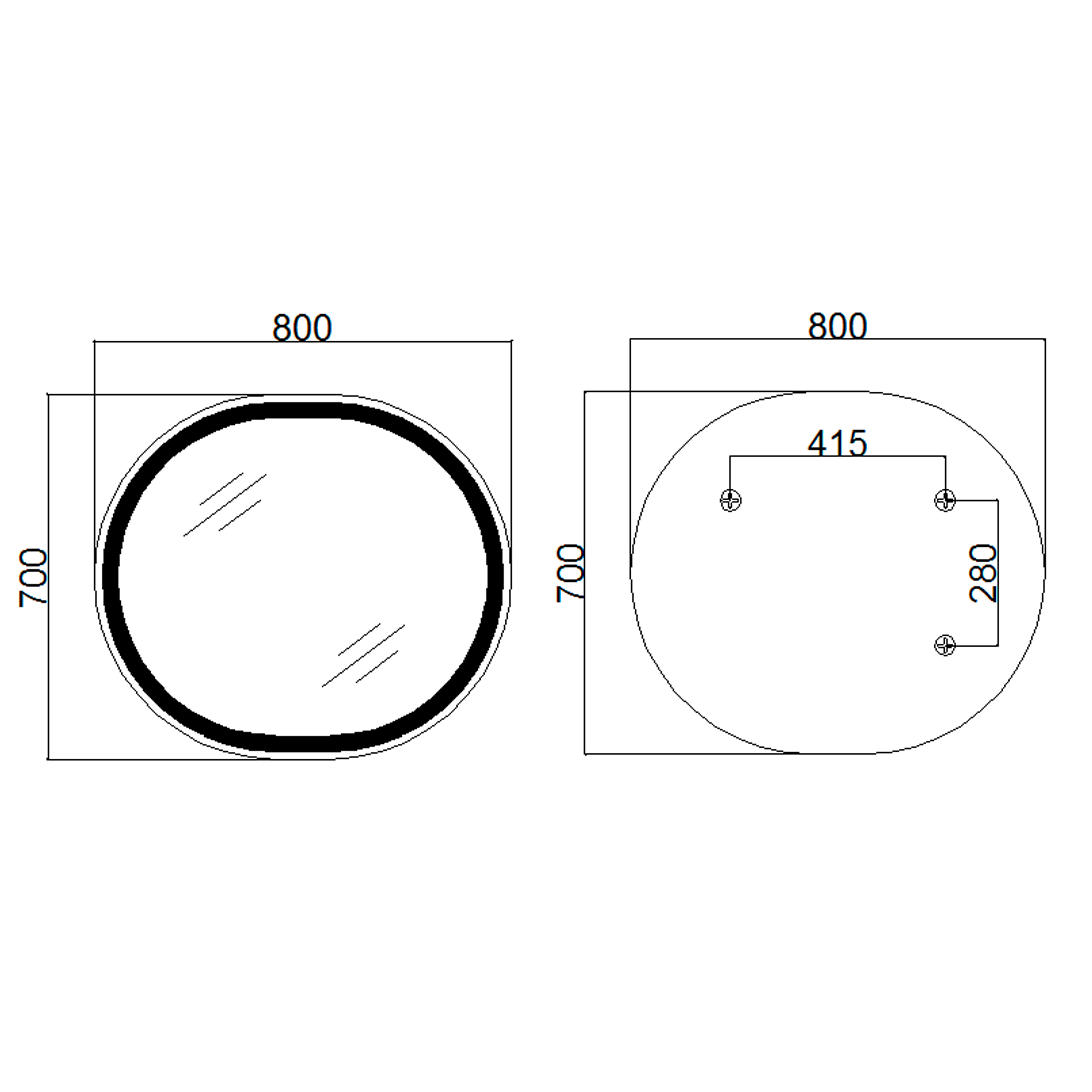 Дзеркало Qtap Gemini 800х700 з LED-підсвічуванням Touch, з антизапотіванням, з димером, рег. темп. кольору (3000-6500K) Reverse QT2578R8071W 1