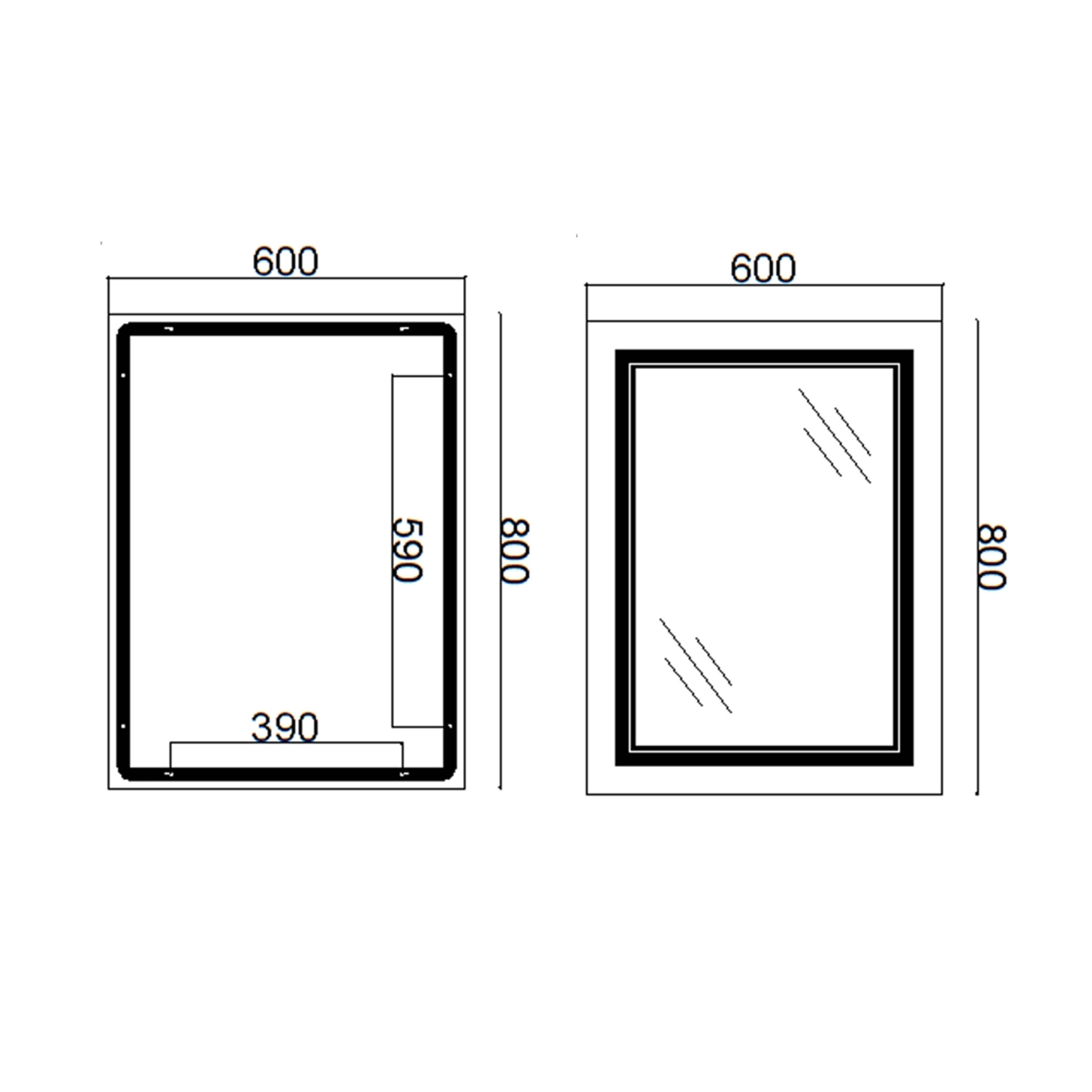 Дзеркало Qtap Cardinal 600х800 з LED-підсвічуванням Touch, з антизапотіванням, з димером, рег. темп. кольору (3000-6500K) Reverse QT0478C6080 1