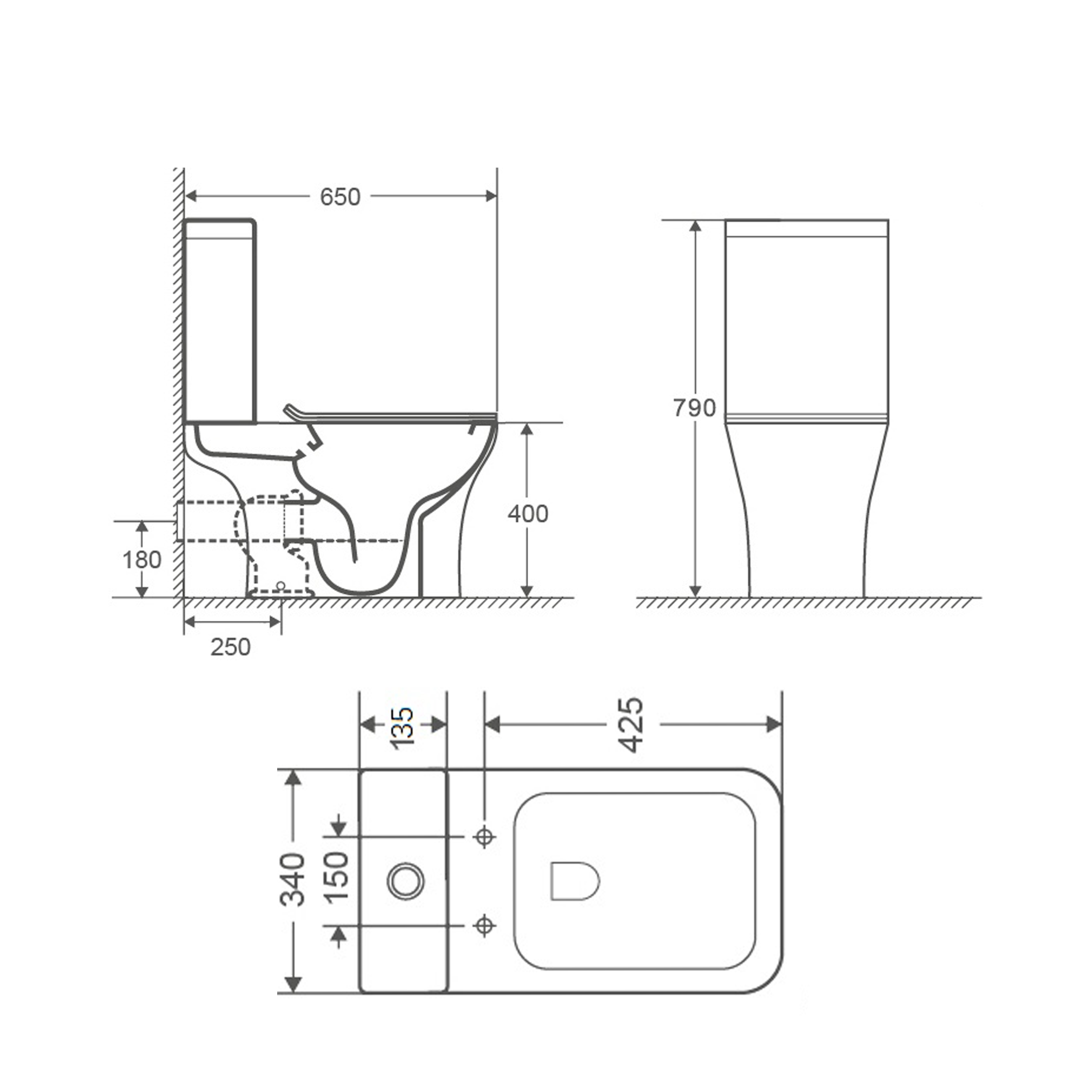 Унітаз-компакт Qtap Presto Quadro безободковий з сидінням Soft-close QT24221215AW 1