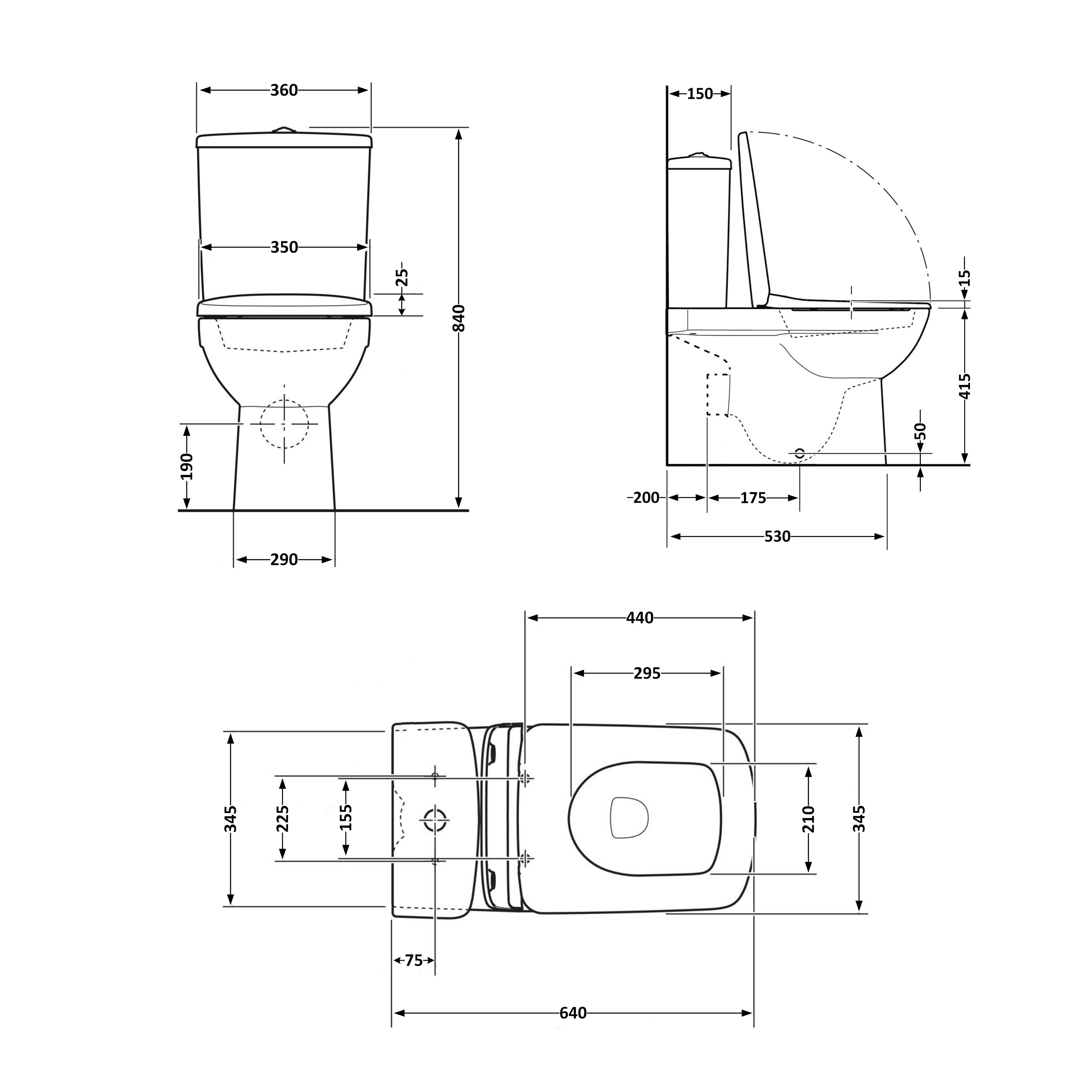 Унітаз підлоговий Qtap Stenava Rimless безобідковий з сидінням Soft-close WHITE QT27228303W 1