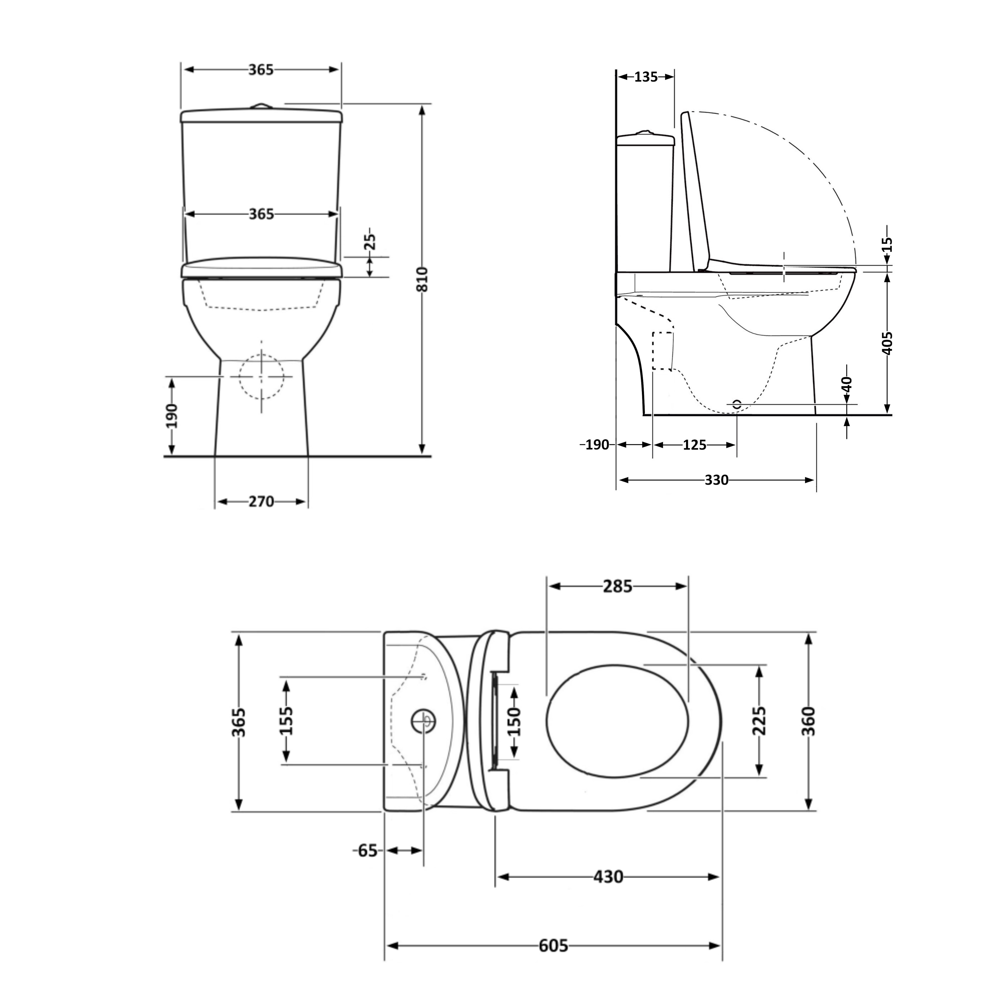 Унітаз підлоговий Qtap Dove Rimless безобідковий з сидінням Soft-close WHITE QT06228380BW 1