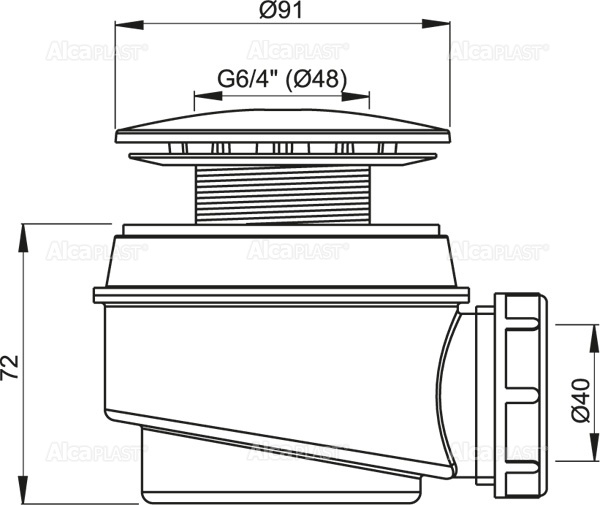 Сифон для душового піддона хромований d60 1