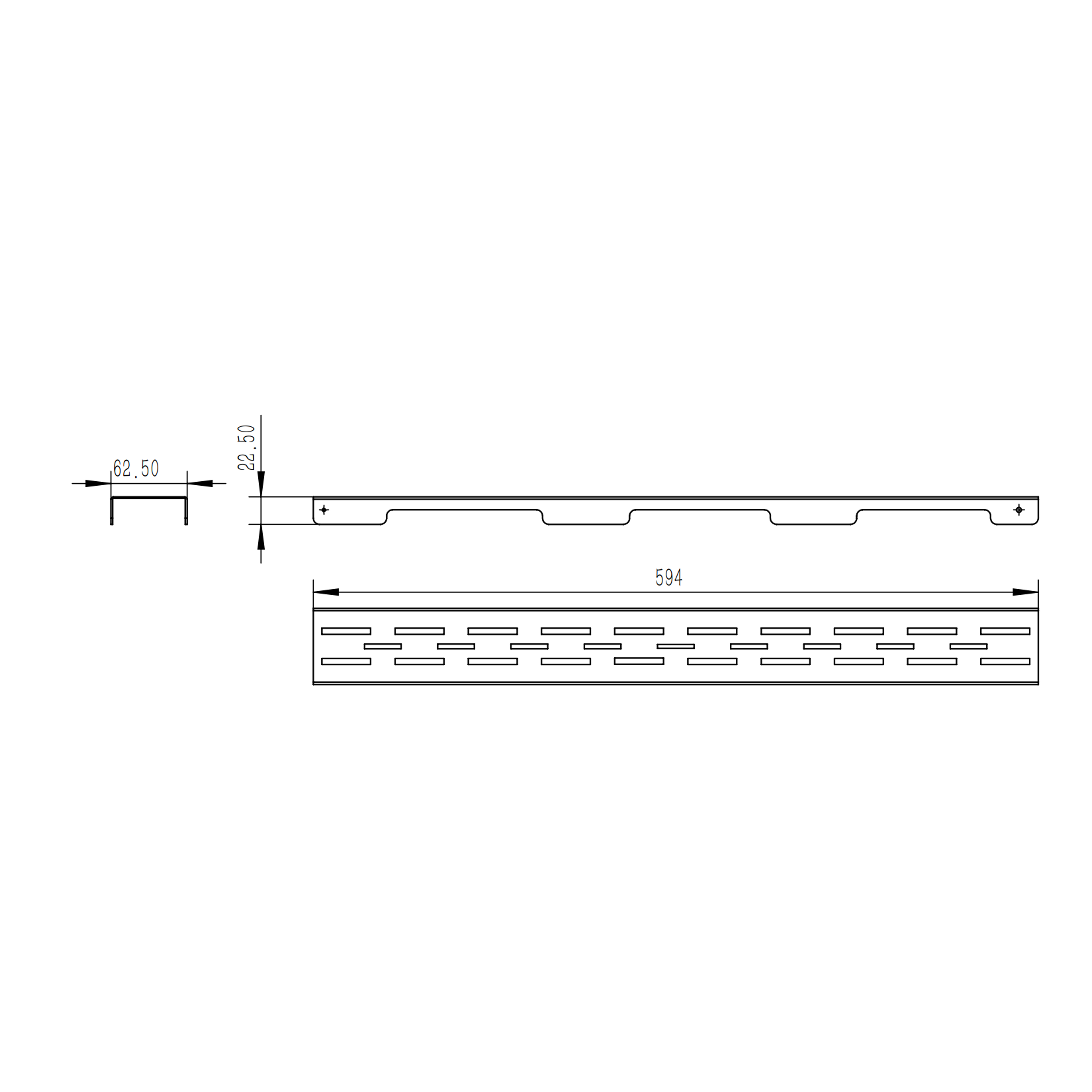 Решітка для лінійного трапу Qtap Grate FD600 (NKS) 1