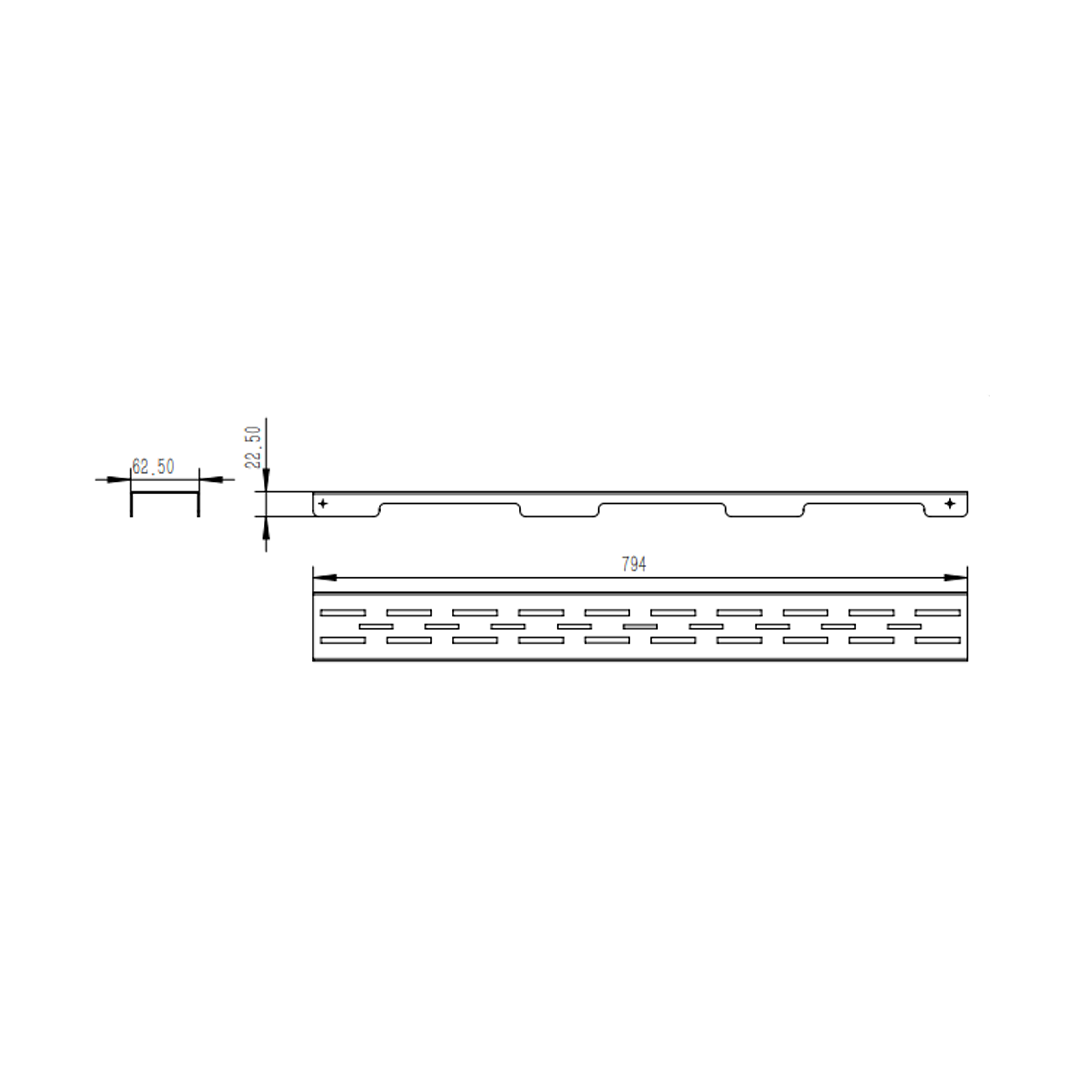 Решітка для лінійного трапу Qtap Grate FD800 (NKS) 1