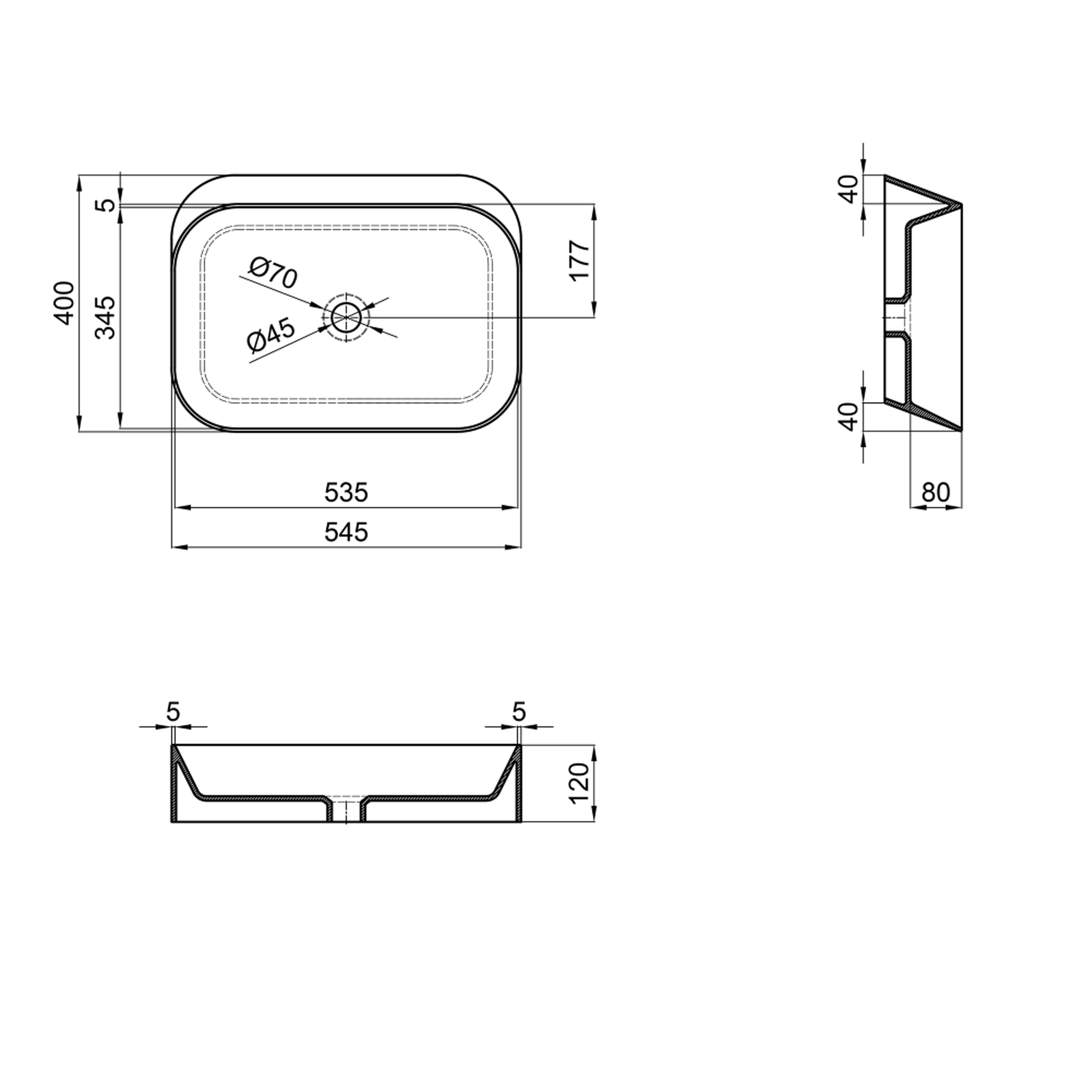 Раковина-чаша Qtap Scorpio 550х390х120 White QT14112243WN 1
