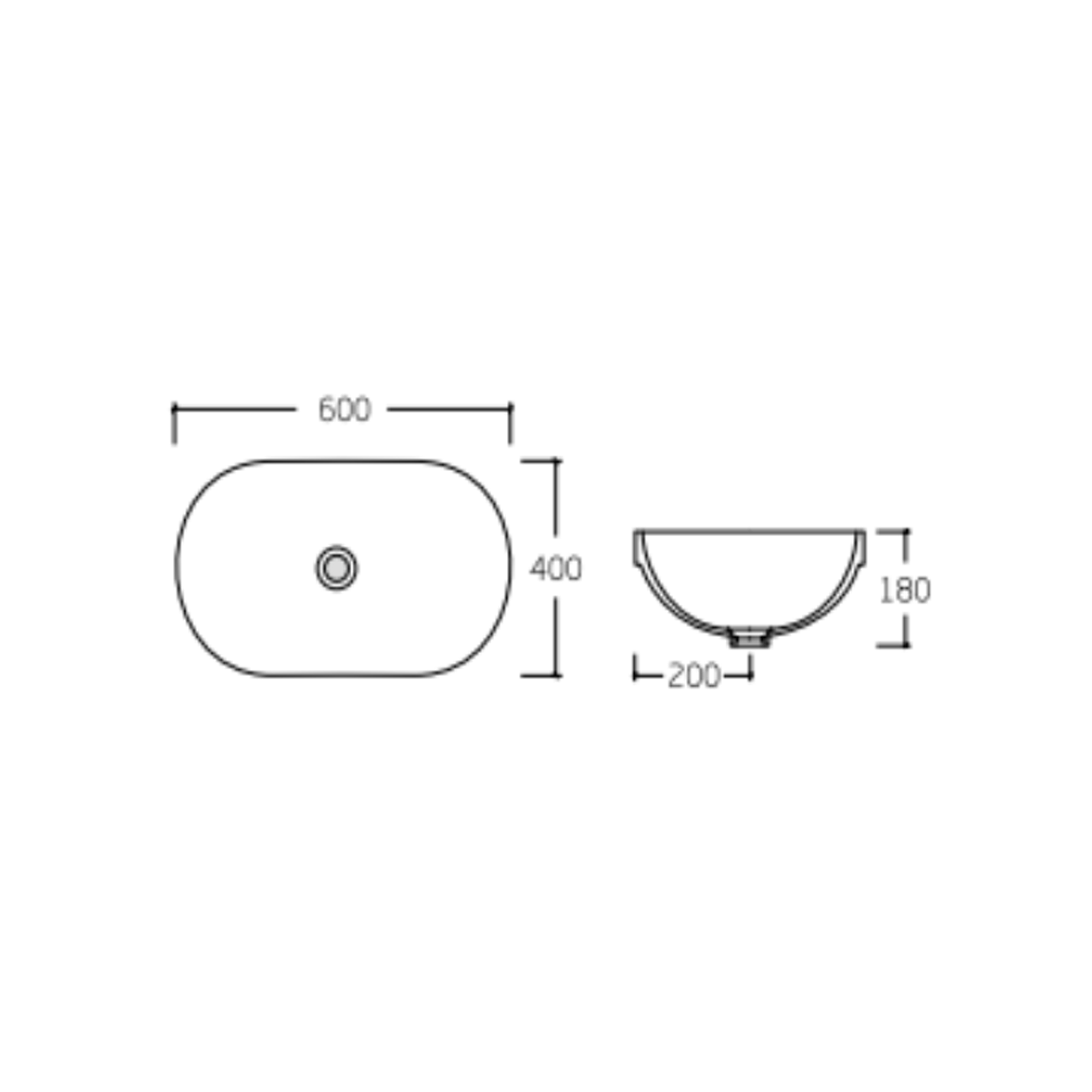 Раковина Qtap Leo 600x400x180 White QT11118014W 1