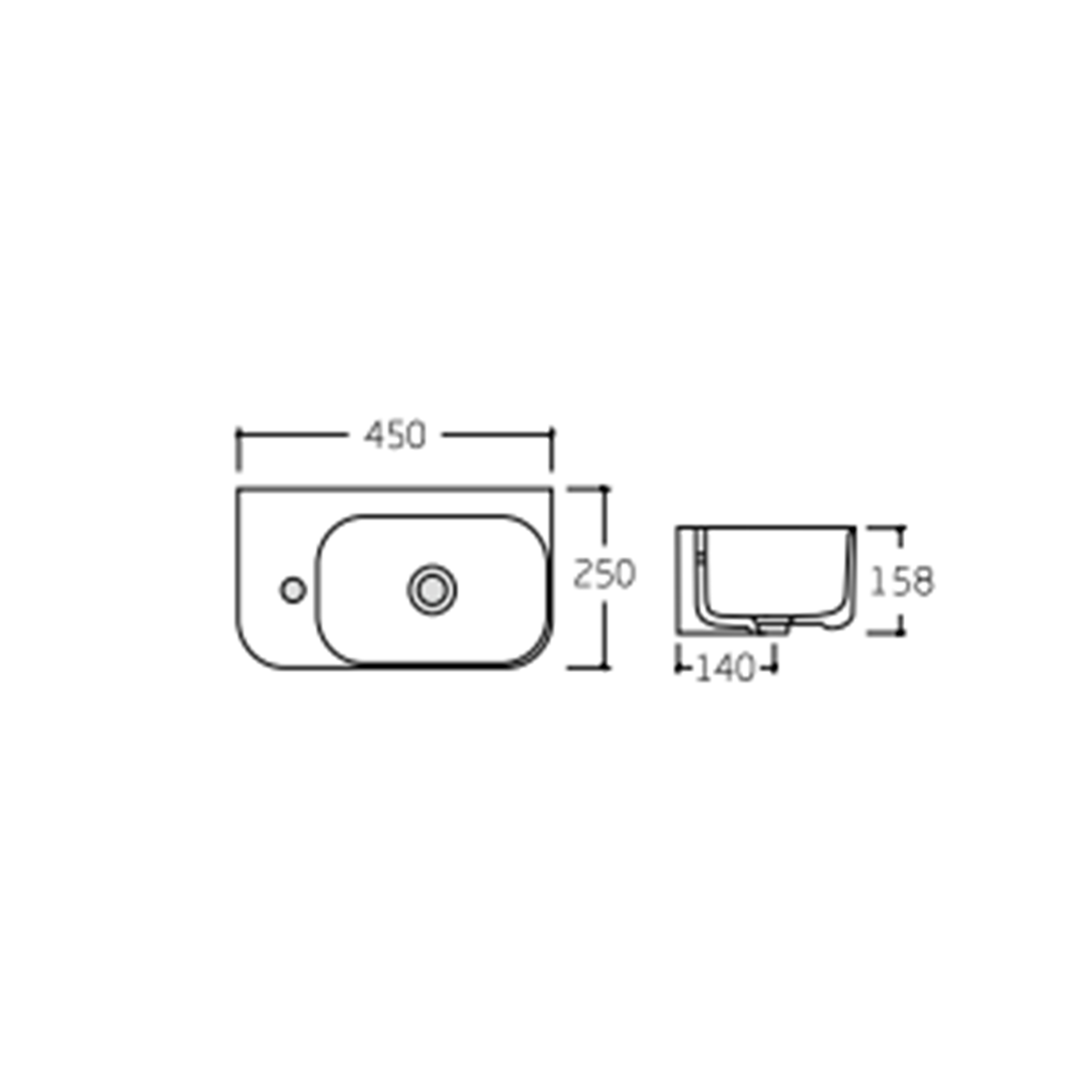 Раковина Qtap Tern 450х250х158 White QT1711H02RW 1