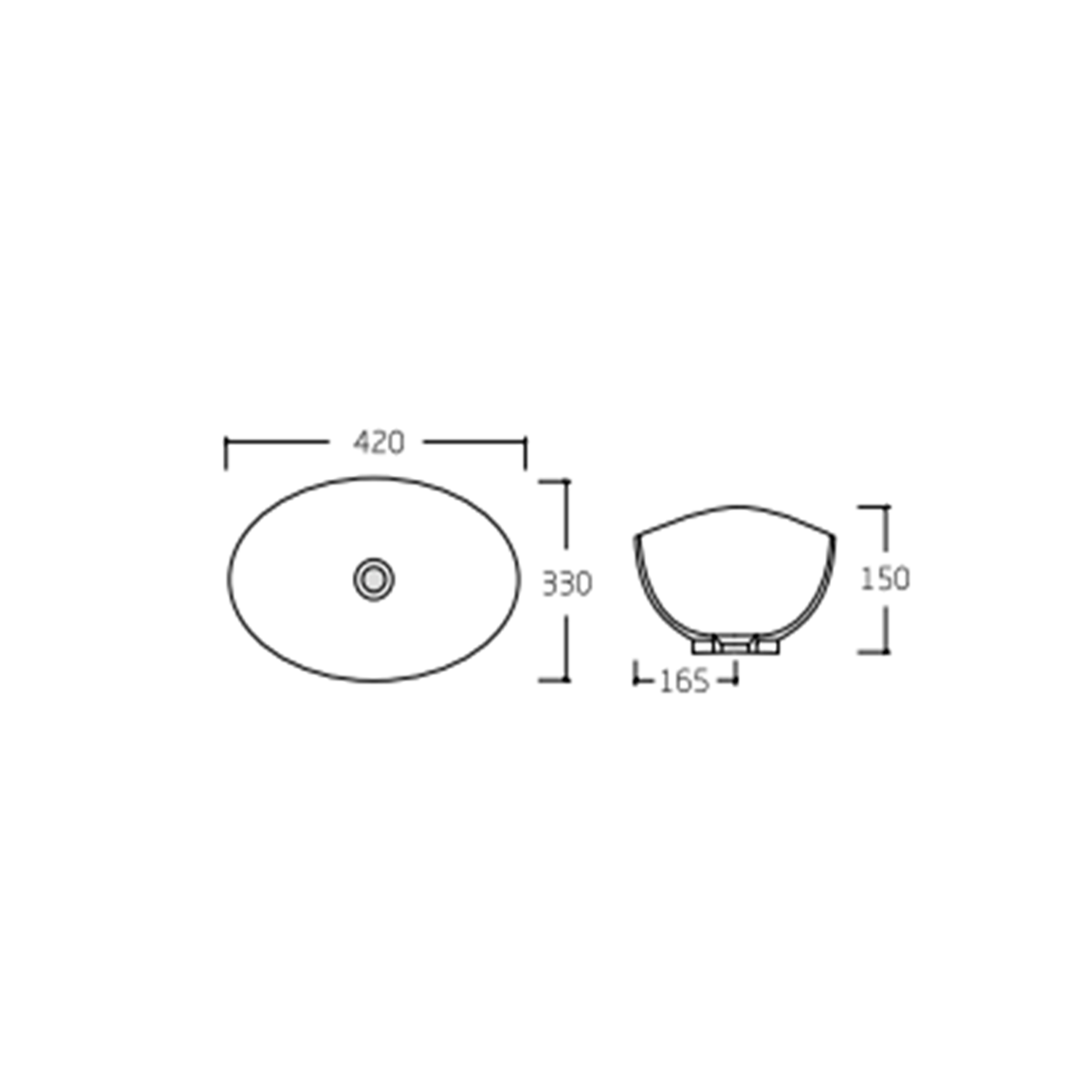 Раковина-чаша Qtap Dove 420x330x150 White QT06116062AW 1