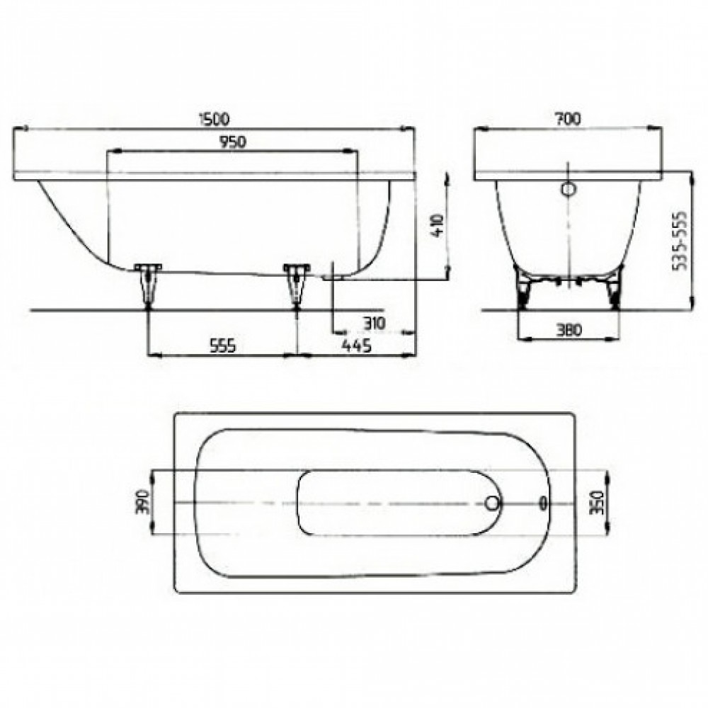 Ванна Saniform Plus 150х70 mod 361-1 3