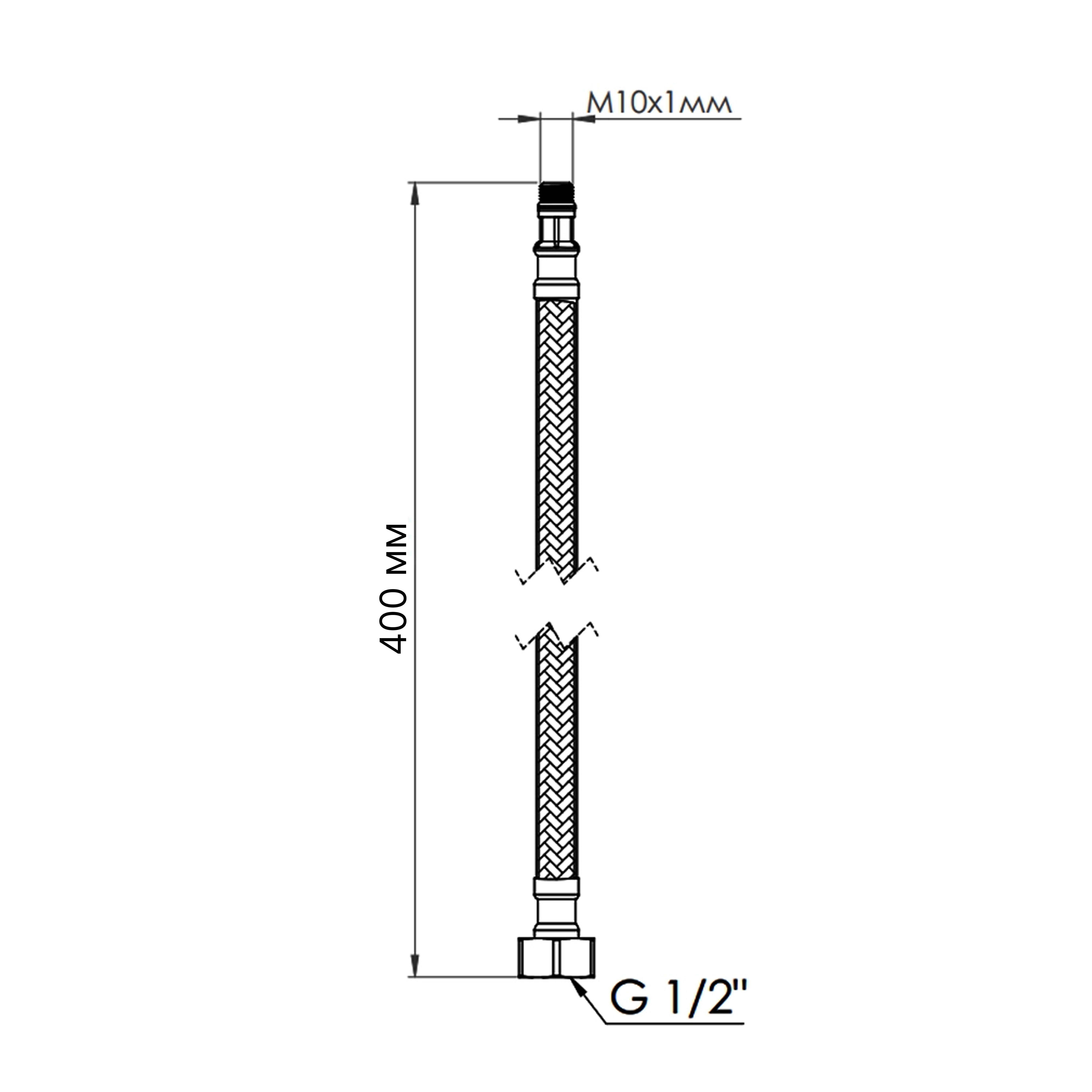 Шланг для підключення змішувача Thermo Alliance Standart (пара) 40 см NYLON M10x1/2