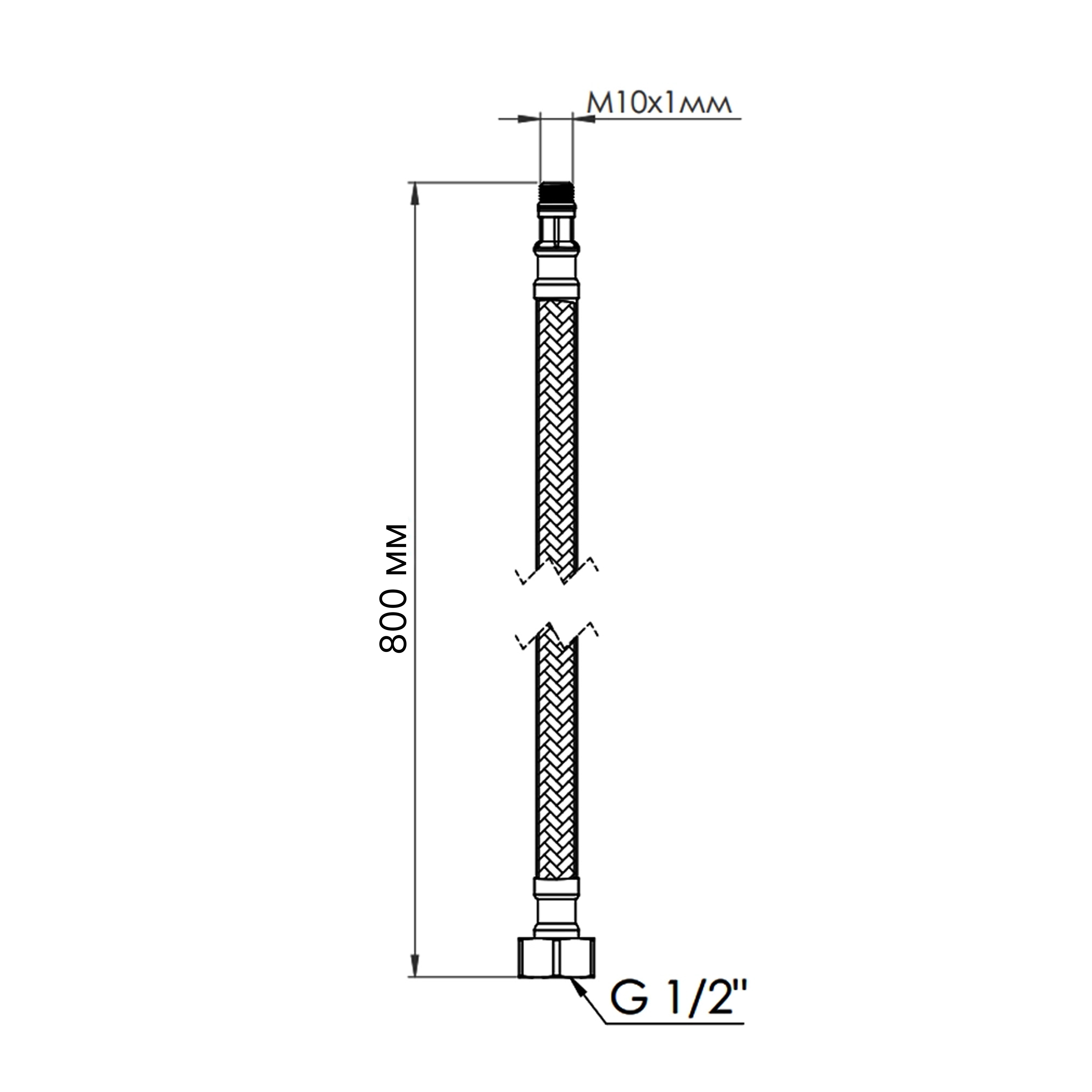 Шланг для підключення змішувача Thermo Alliance Standart (пара) 80 см NYLON M10x1/2