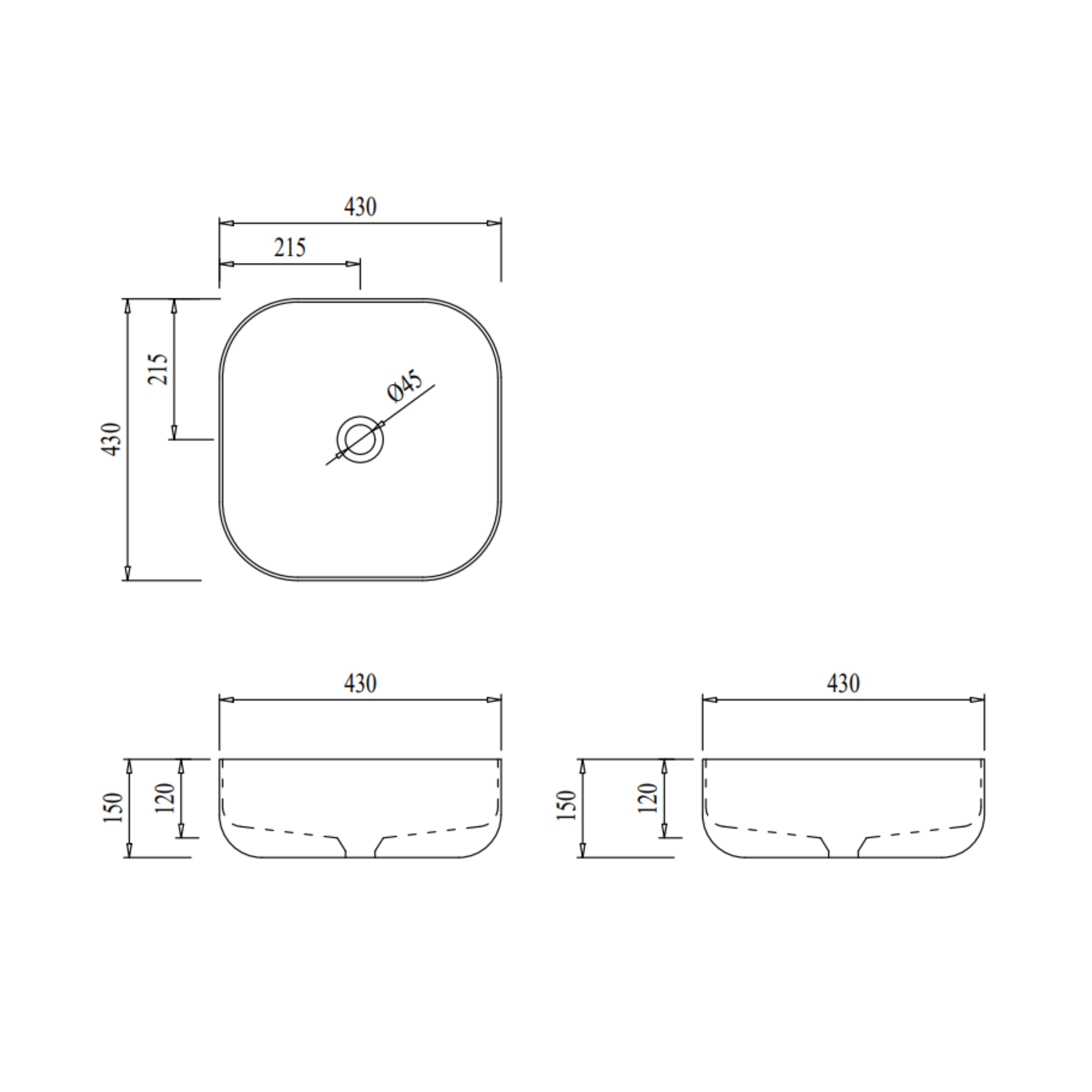 Раковина-чаша Qtap Kolibri 430х430х150 White QT1011K396WN 1