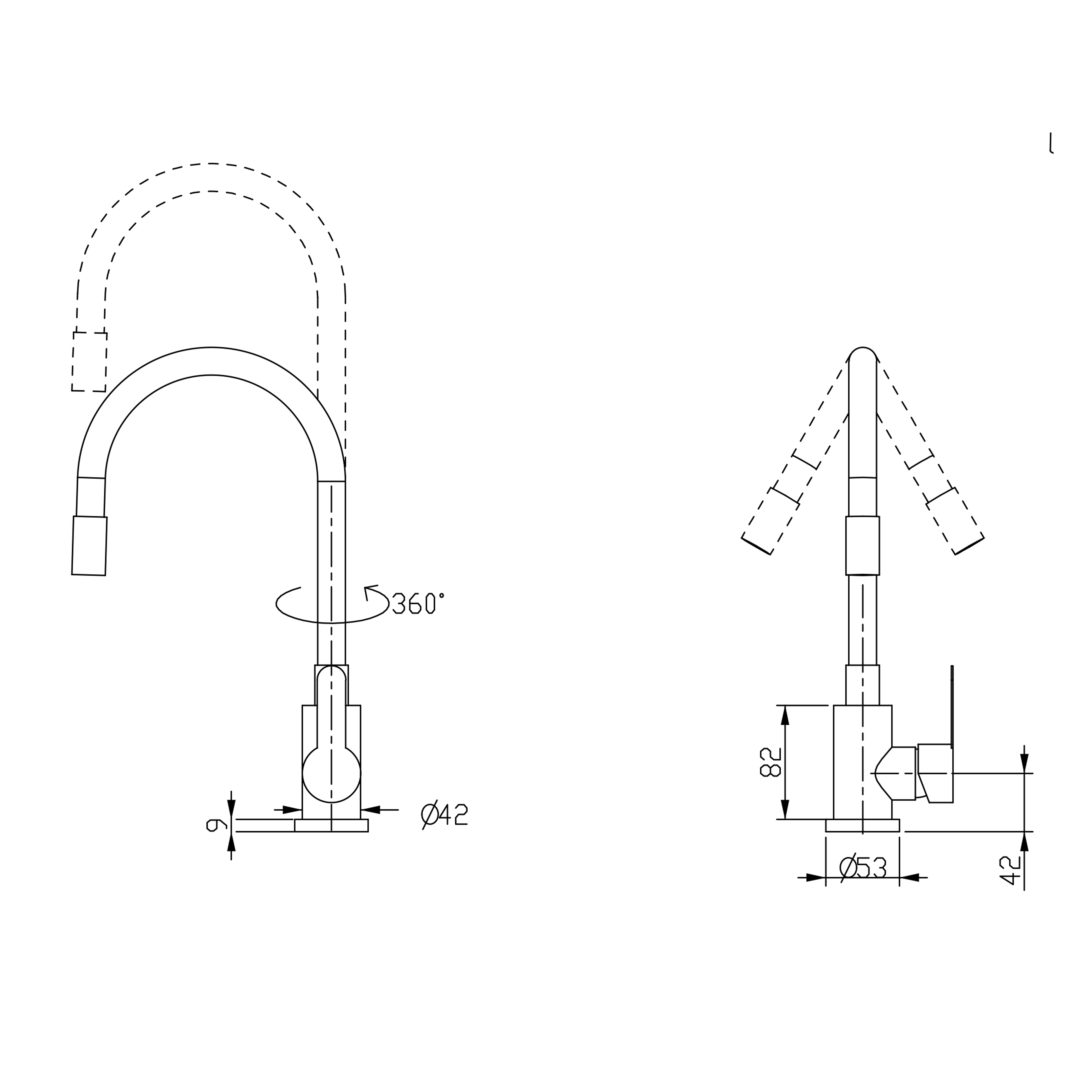 Змішувач для кухні Brinex Pure 015F3 з гнучким виливом   Graphite/Grey BRIPUR015F3GRG 1