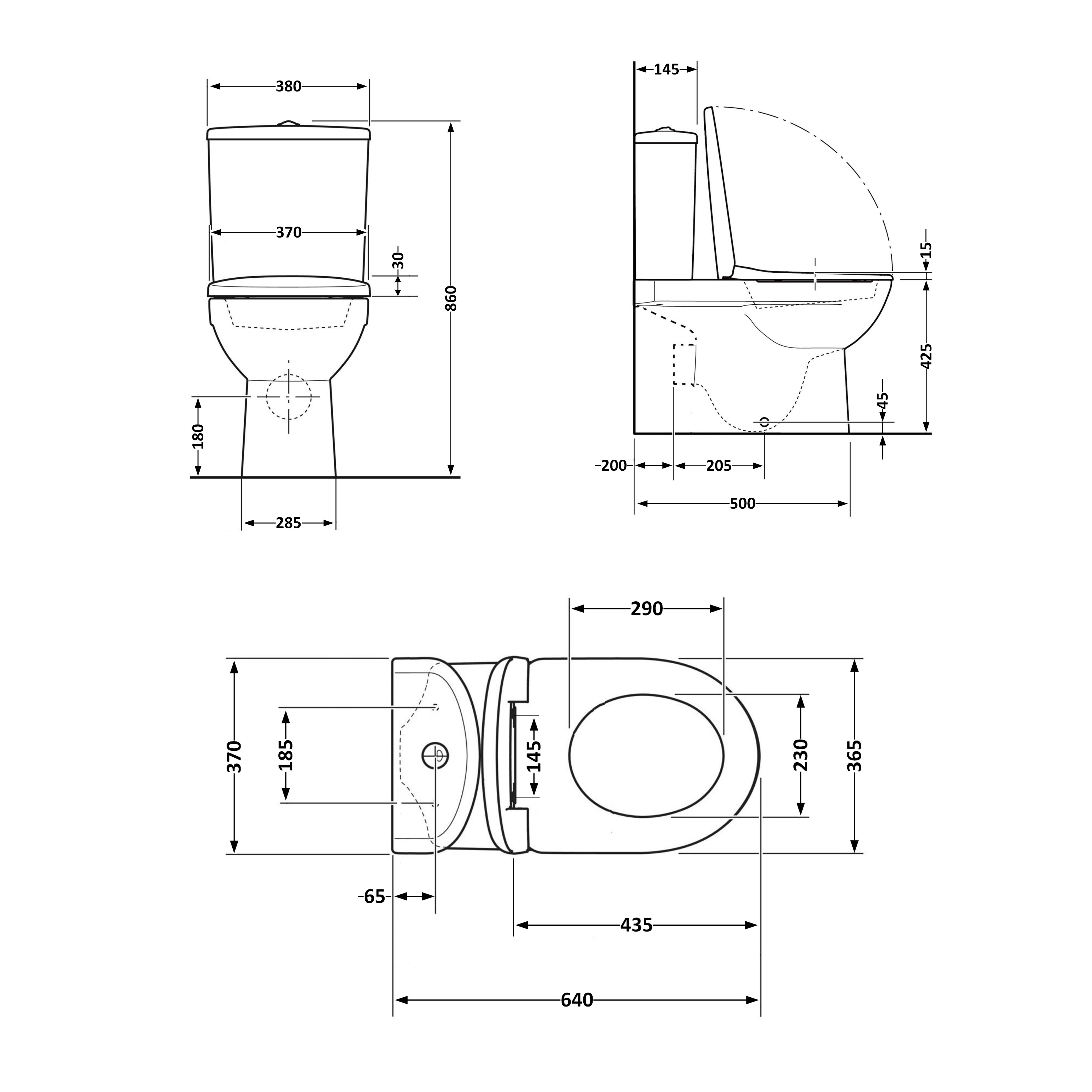 Унітаз підлоговий Qtap Swan Ultra Quiet з сидінням Soft-close 640x360x835 мм QT16222182TW White 1