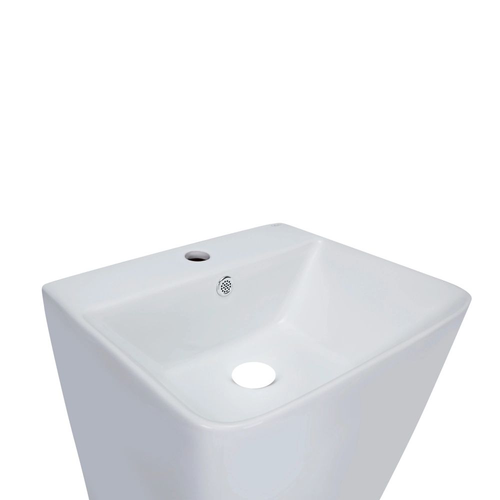 Комплект Qtap Tern: Раковина напольна моноблок 440х380х830 мм White + Донний клапан PU02O 3