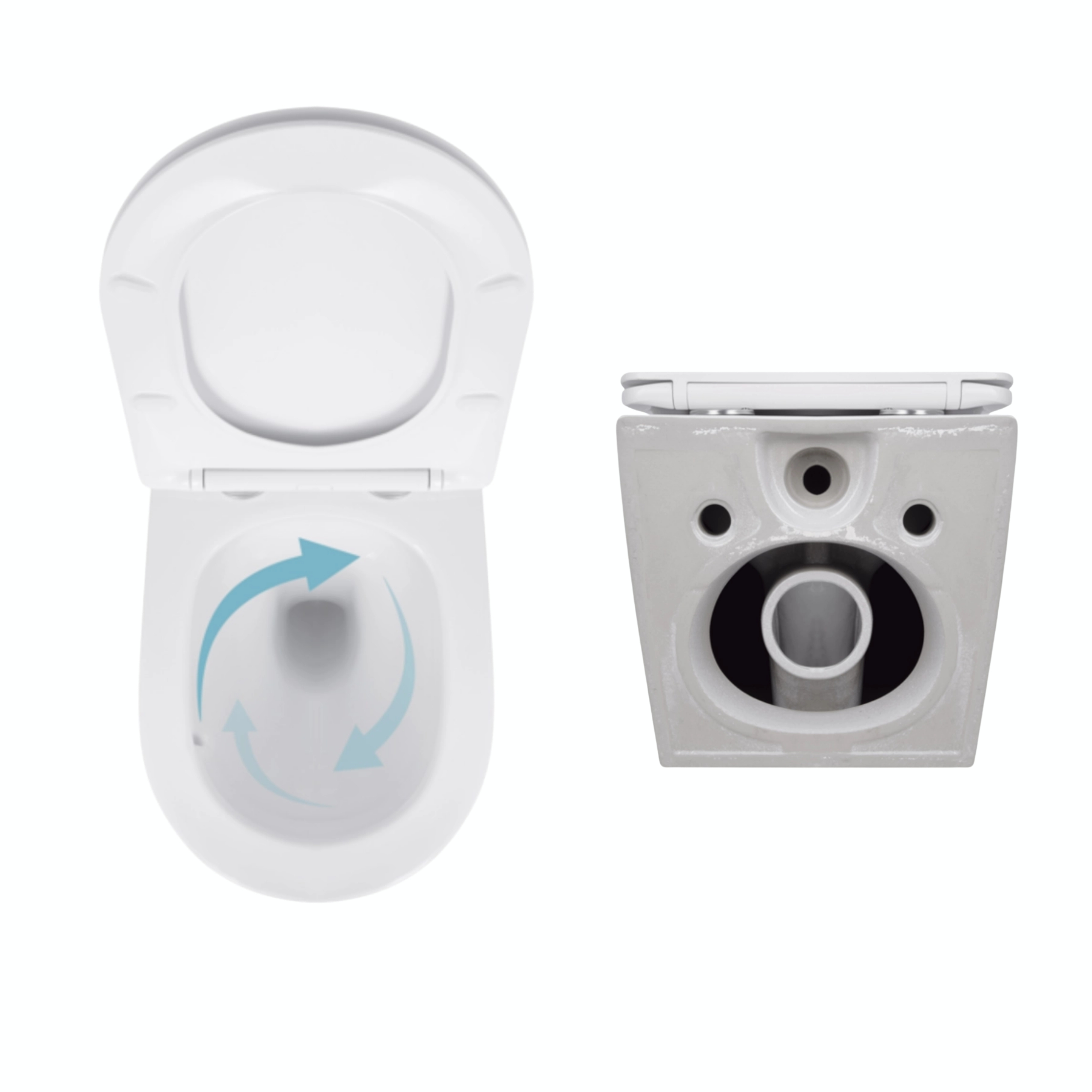 Акційний набір: Унітаз підвісний Jay Ultra Quiet QT07335177W 485х360х320 + Tern Ultra Quiet QT17332303ASW 490x365x325 4