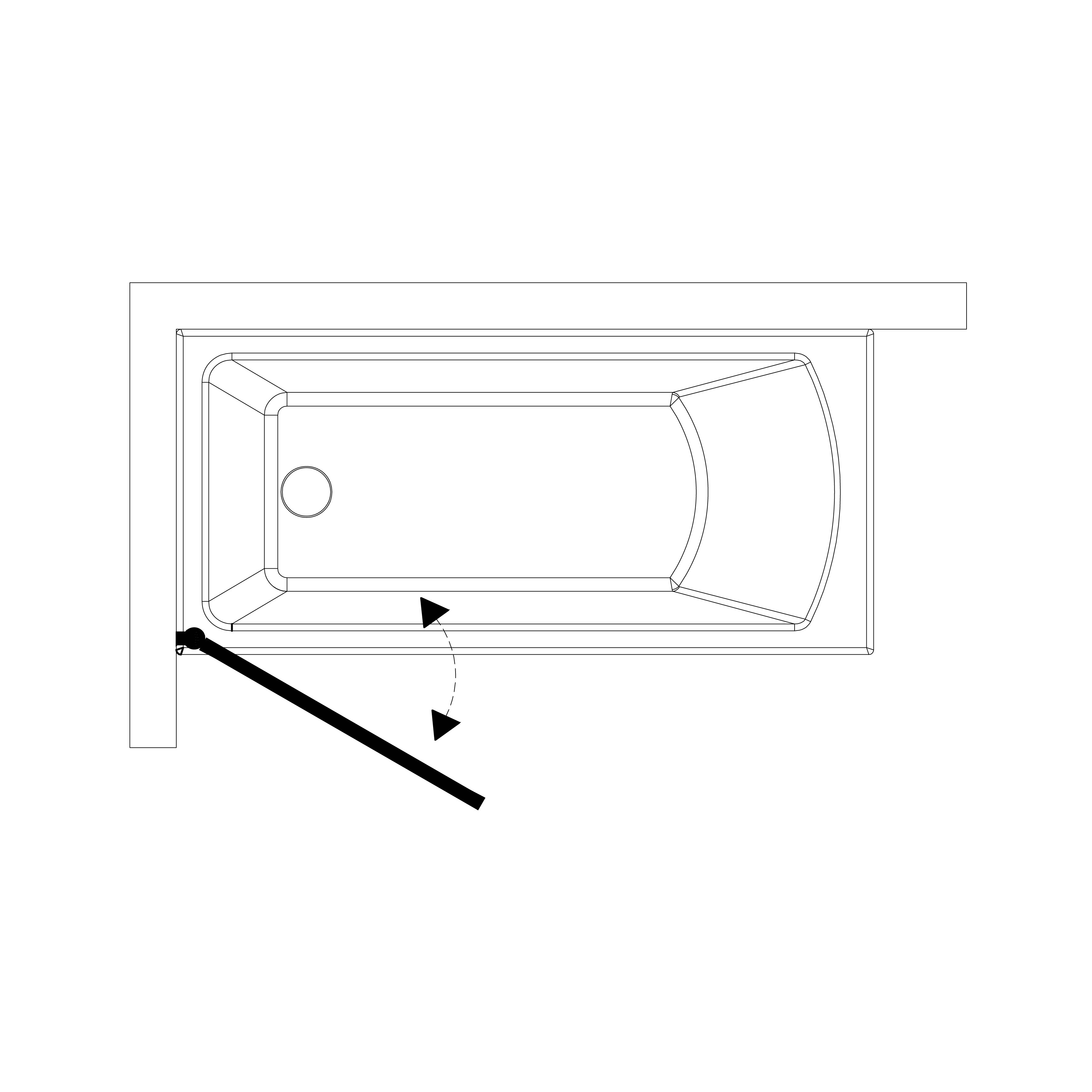 Шторка на ванну QP93(left) одноелементна 750х1400 chrome; clear 7