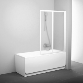 Штора для ванн складна двоелементна Ravak VS2 105 сатин+Transparent 796M0U00Z1