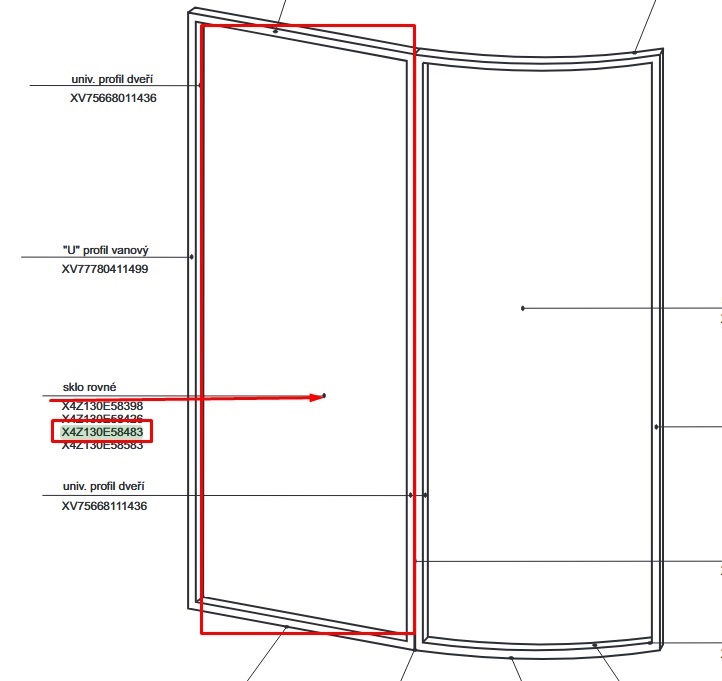 X4Z130E58483 Скло Transparent