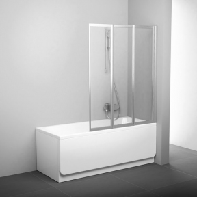 Штора для ванн складна трьохелементна Ravak VS3 115 сатин+Transparent 795S0U00Z1