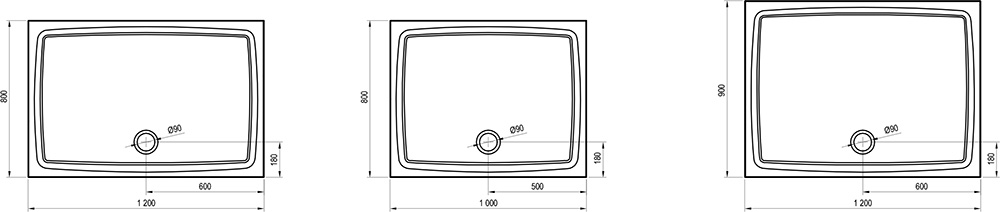 Піддон GIGANT PRO 120x90 Flat Білий (плаский)