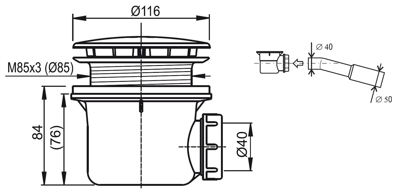 Сифон RAVAK STANDARD- 90 Хром