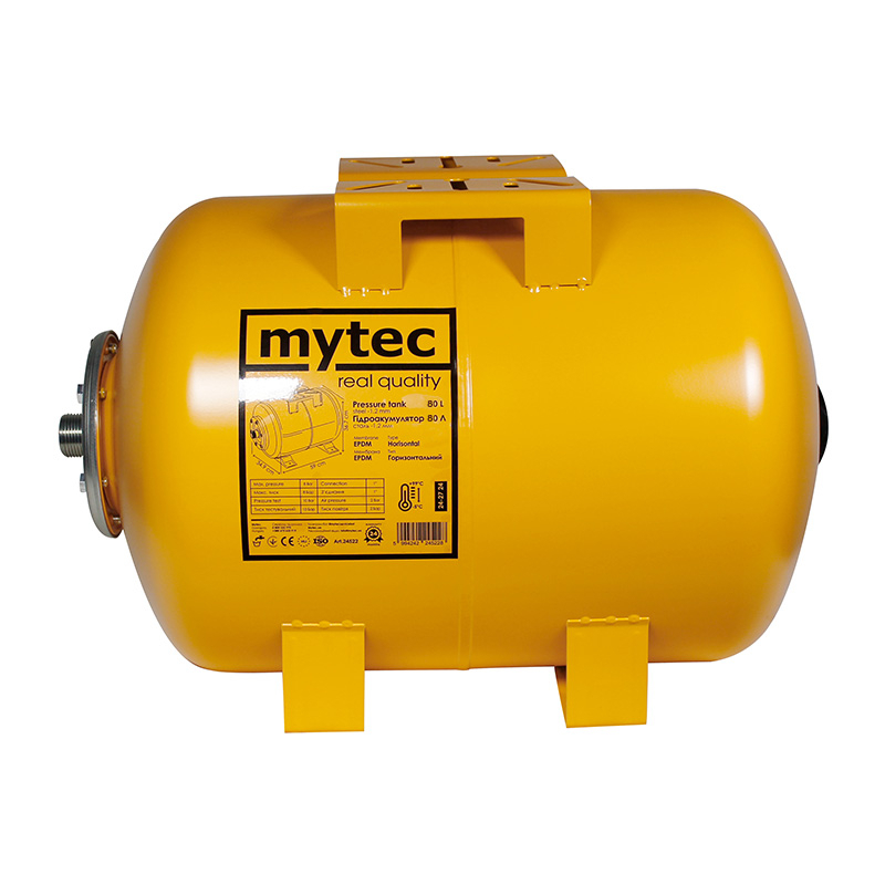 Гідроакумулятор сталевий Mytec 80 л (горизонтальний)