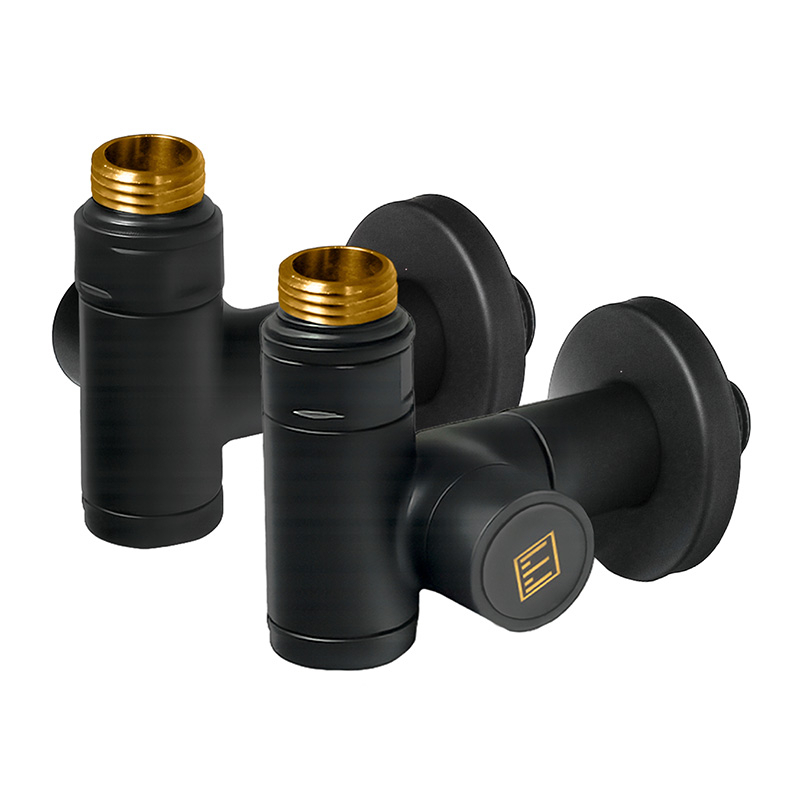 Комплект дизайн кранів під ТЕН Ideale Senso 1/2”x1/2” чорний