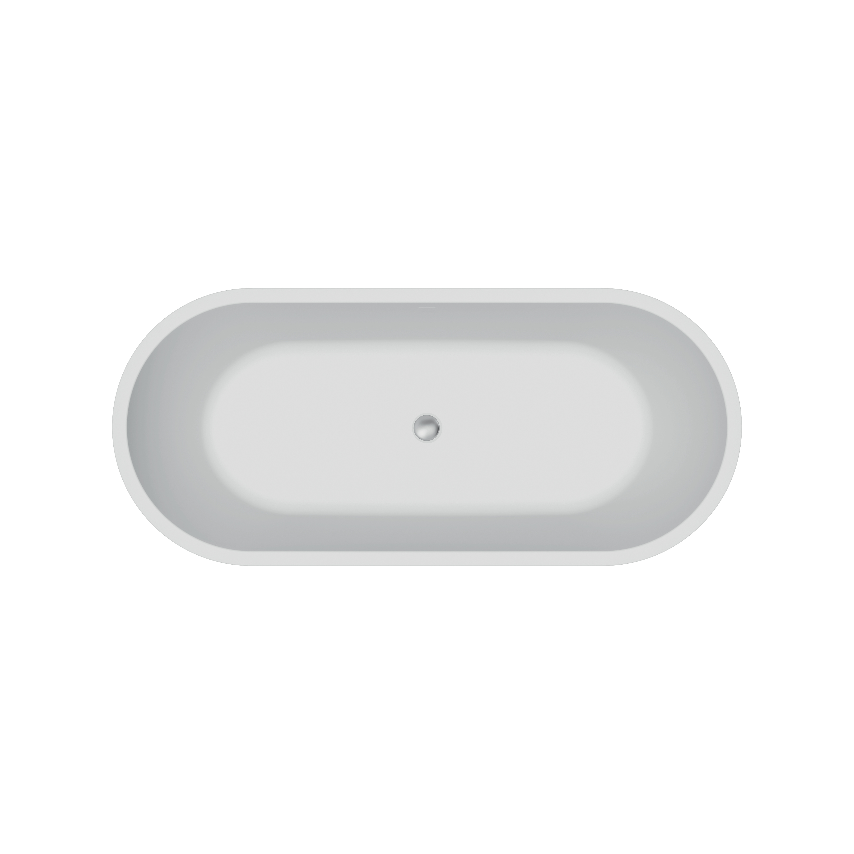 Ванна акрилова окремостояча суцільнолита AquaLuxe 1700x750 White/Matt Black з сифоном