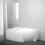 Штора для ванн одноелементна Ravak CVSK1 ROSA 160/170 L білий+Transparent 7QLS0100Y1
