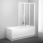 Штора для ванн складна трьохелементна Ravak VS3 100 білий+Rain 795P010041