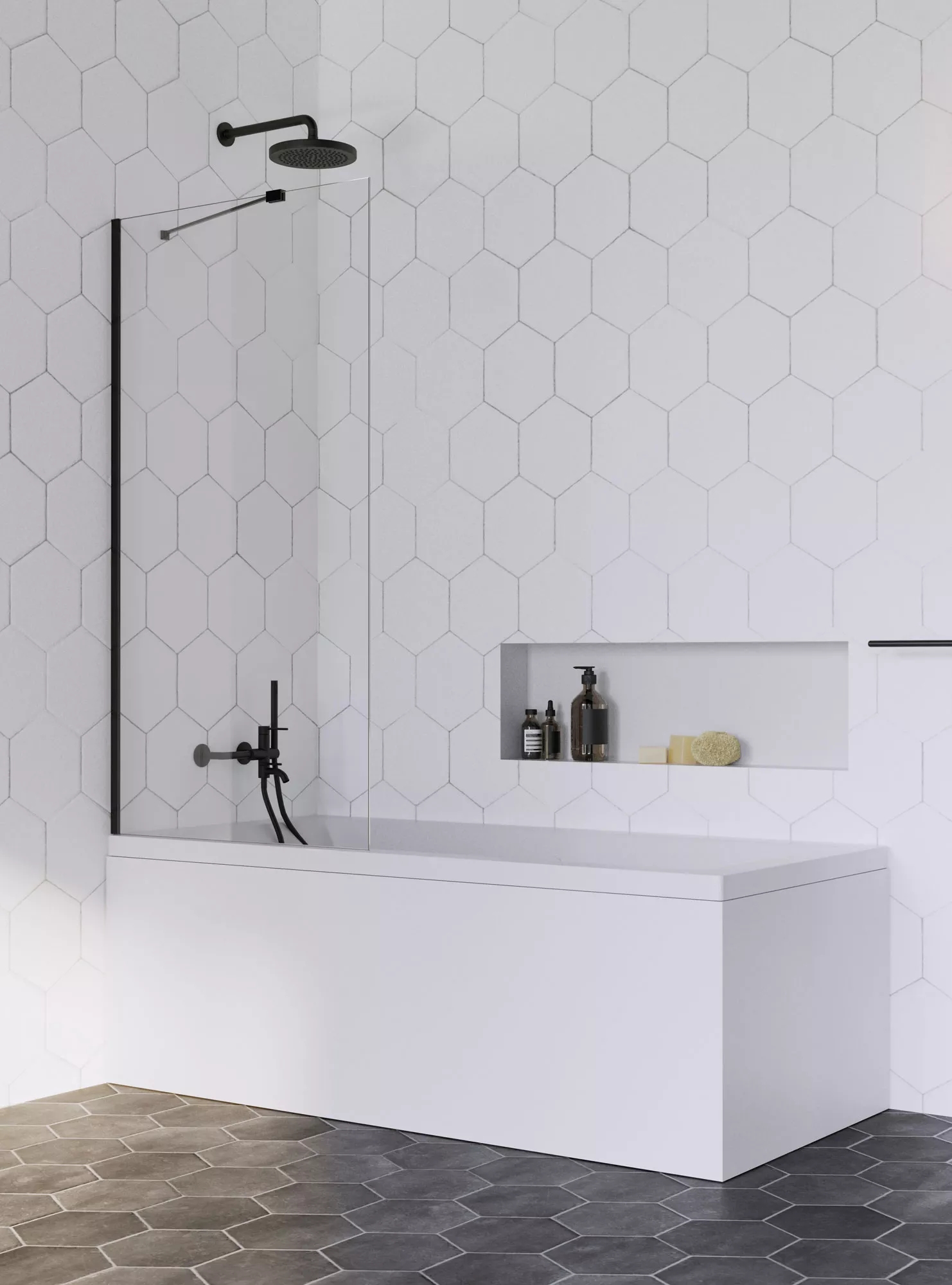 Шторка на  ванну Idea Black PNJ 500x1500