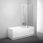 Штора для ванн рухома двоелементна Ravak CVS2-100 R білий+Transparent 7QRA0100Z1