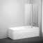 Штора для ванн двоелементна 10° Ravak 10CVS2-100 R білий+Transparent 7QRA0103Z1